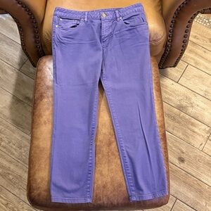 Tory Burch Alexa Cropped Skinny Jeans Sz 30 / 10 Purple